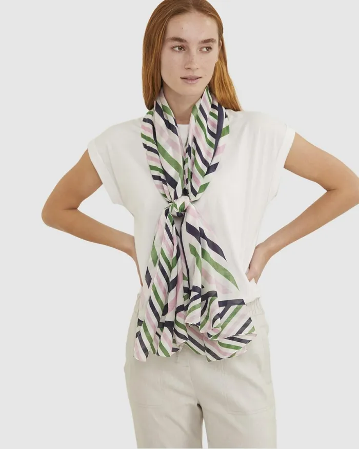 Women Scarves Sportscraft Lexi Cotton Silk Sarong Green