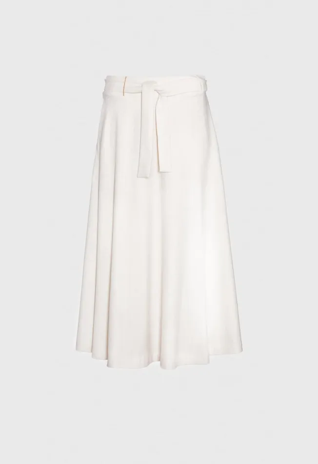 Women Self Tie Wool Skirt Cream Paul Stuart Bottoms