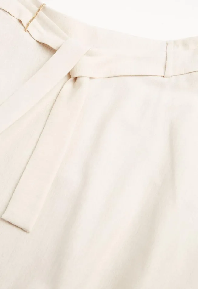 Women Self Tie Wool Skirt Cream Paul Stuart Bottoms