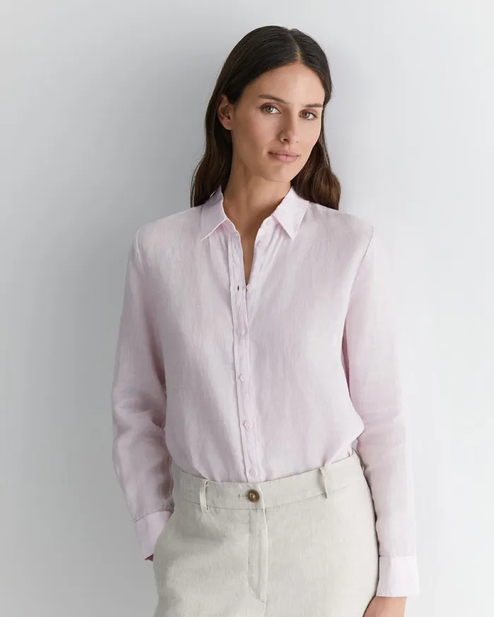 Women Shirts Sportscraft Dahlia Long Sleeve Linen Shirt Pink