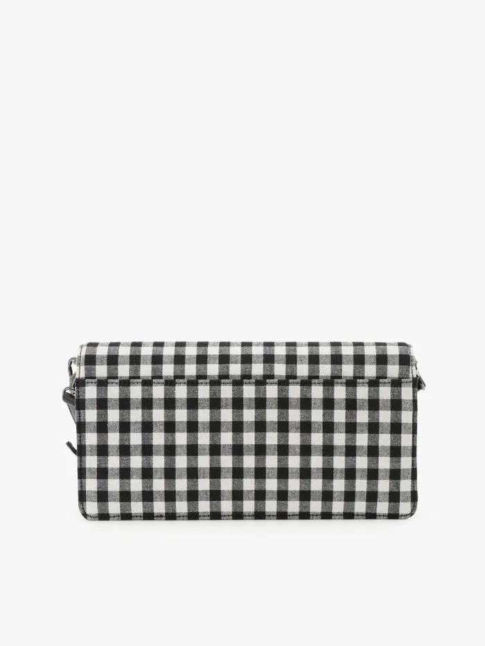 Women Shoulder and Crossbody Bags Agns B Cotton Gingham Print Clutch