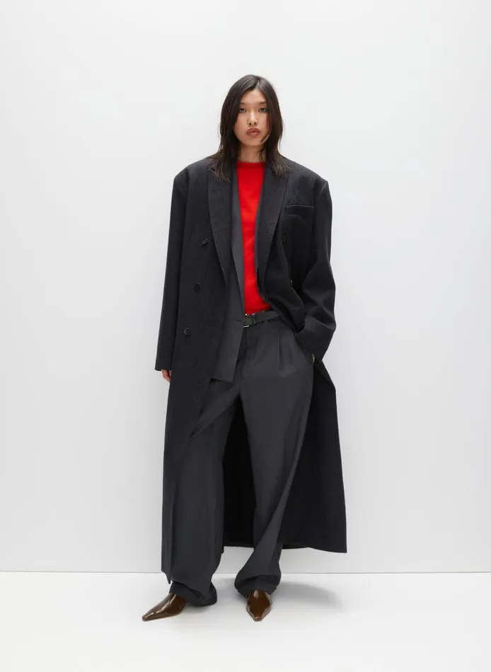 Women Skinlike Mercerized Wool Soft Sheer Pullover Red Tibi Knitwear and Sweatshirts