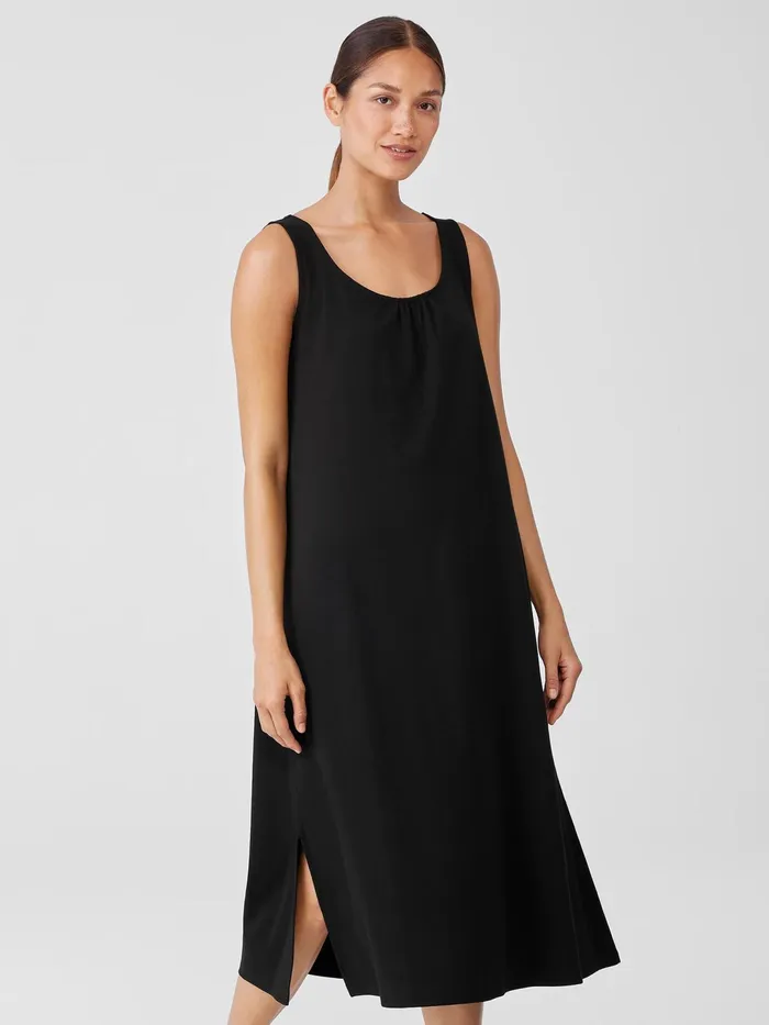 Women Sleepwear Eileen Fisher Organic Cotton Interlock Scoop Neck Sleep Dress Black