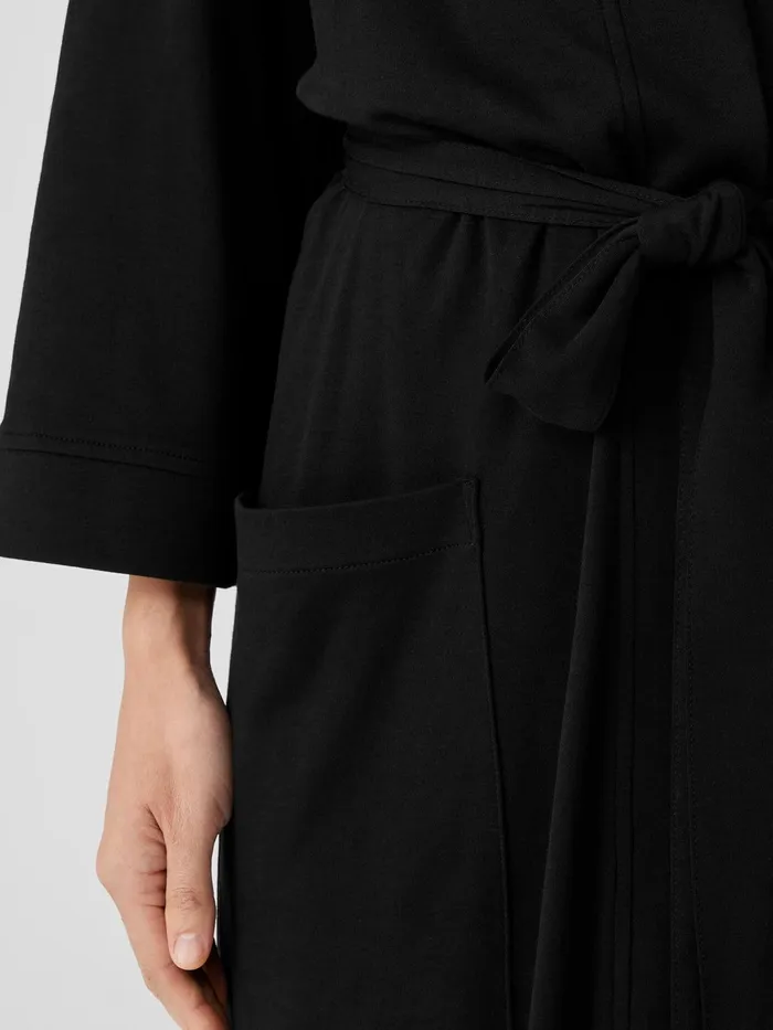Women Sleepwear Eileen Fisher Organic Cotton Interlock Sleep Robe Black
