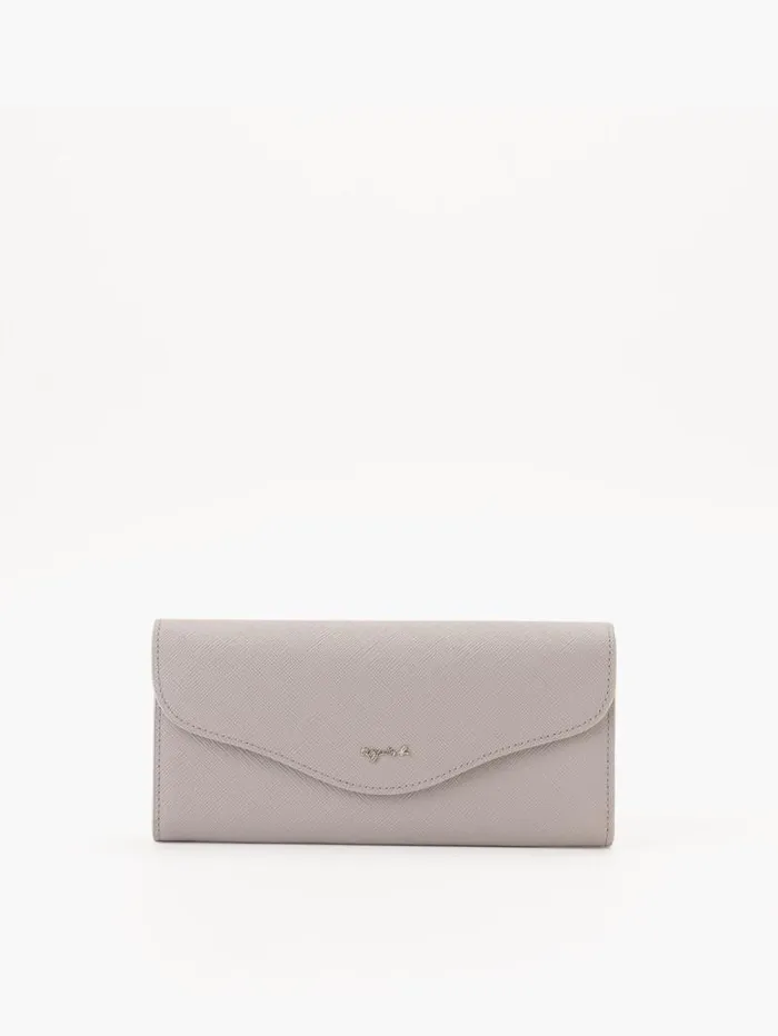 Women Small Leather Goods Agns B Beige Classic Leather Wallet