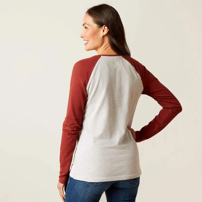 Women Stirrup Leather I TShirt Heather Greyfired Brick Ariat TShirts and Tops Women Stirrup Leather I TShirt Heather Greyfired Brick Ariat TShirts and Tops