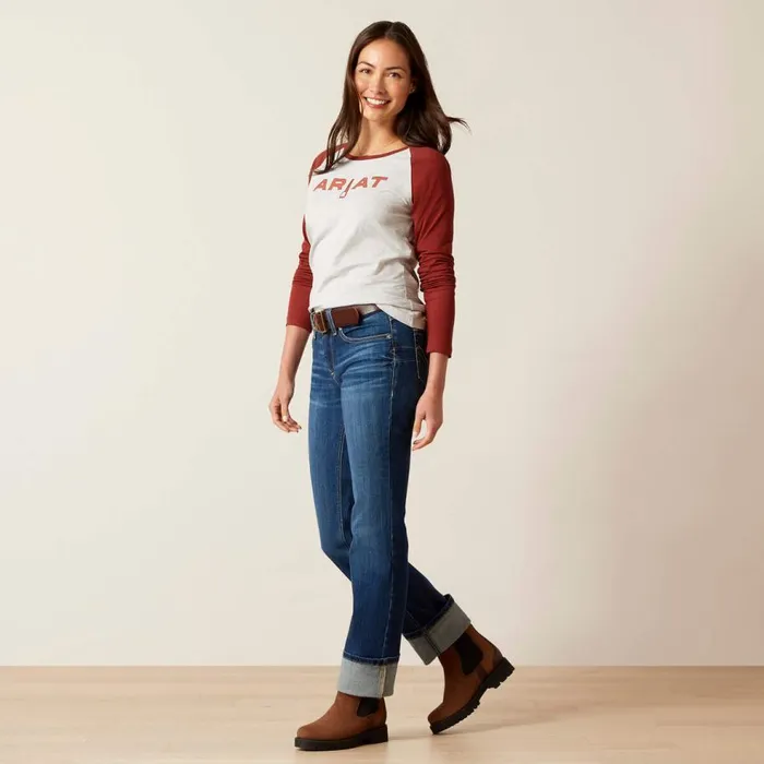 Women Stirrup Leather I TShirt Heather Greyfired Brick Ariat TShirts and Tops Women Stirrup Leather I TShirt Heather Greyfired Brick Ariat TShirts and Tops