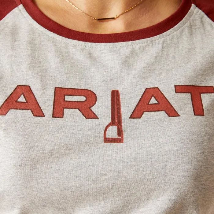 Women Stirrup Leather I TShirt Heather Greyfired Brick Ariat TShirts and Tops Women Stirrup Leather I TShirt Heather Greyfired Brick Ariat TShirts and Tops