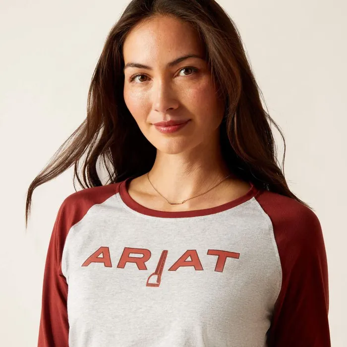 Women Stirrup Leather I TShirt Heather Greyfired Brick Ariat TShirts and Tops Women Stirrup Leather I TShirt Heather Greyfired Brick Ariat TShirts and Tops