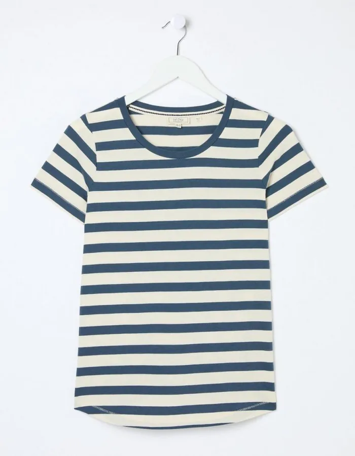 Women Tops and TShirts FatFace Natalie Stripe TShirt Navy