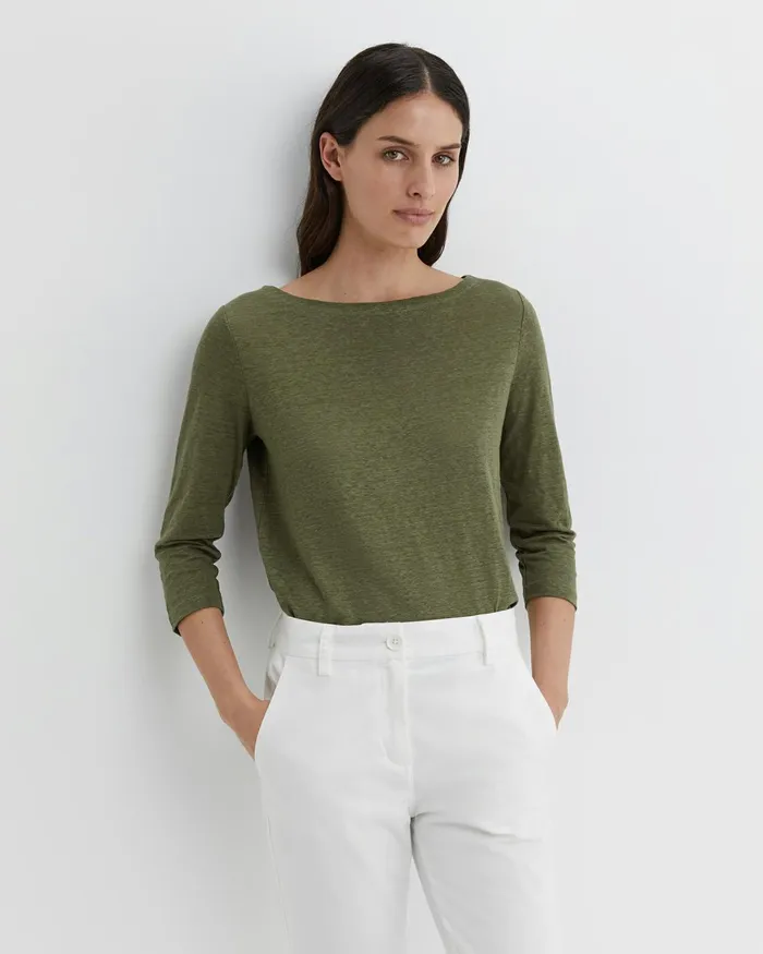 Women Tops and Tees Sportscraft Cecile Linen Top Khaki