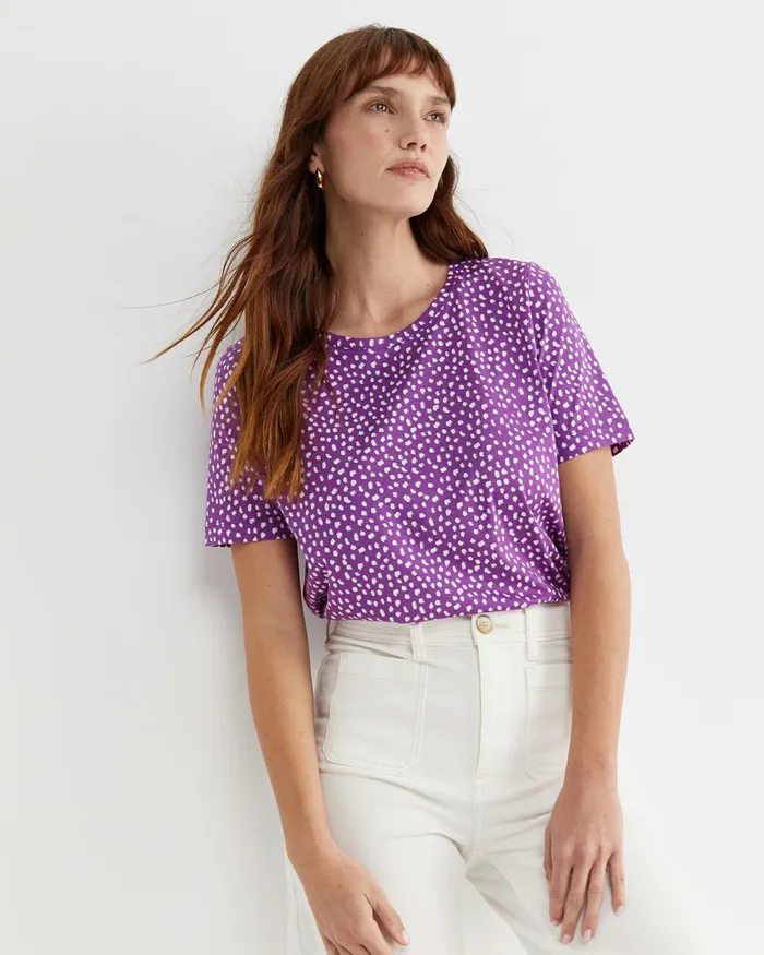 Women Tops and Tees Sportscraft Dashy Mercerised Tee Purplewhite