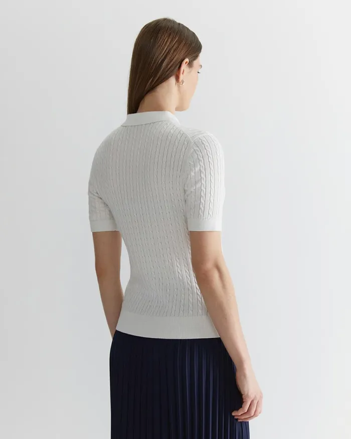 Women Tops and Tees Sportscraft Elka Cable Polo White
