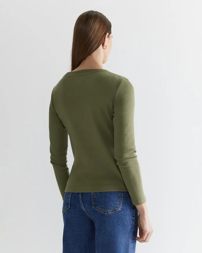 Women Tops and Tees Sportscraft Heidi Long Sleeve Rib Tee Khaki