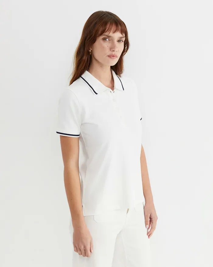Women Tops and Tees Sportscraft Jodie Pique Polo White
