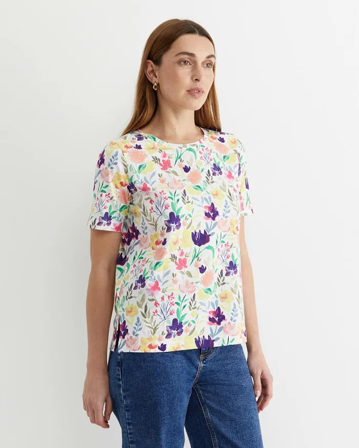 Women Tops and Tees Sportscraft Lou Mercerised Tee White Multi