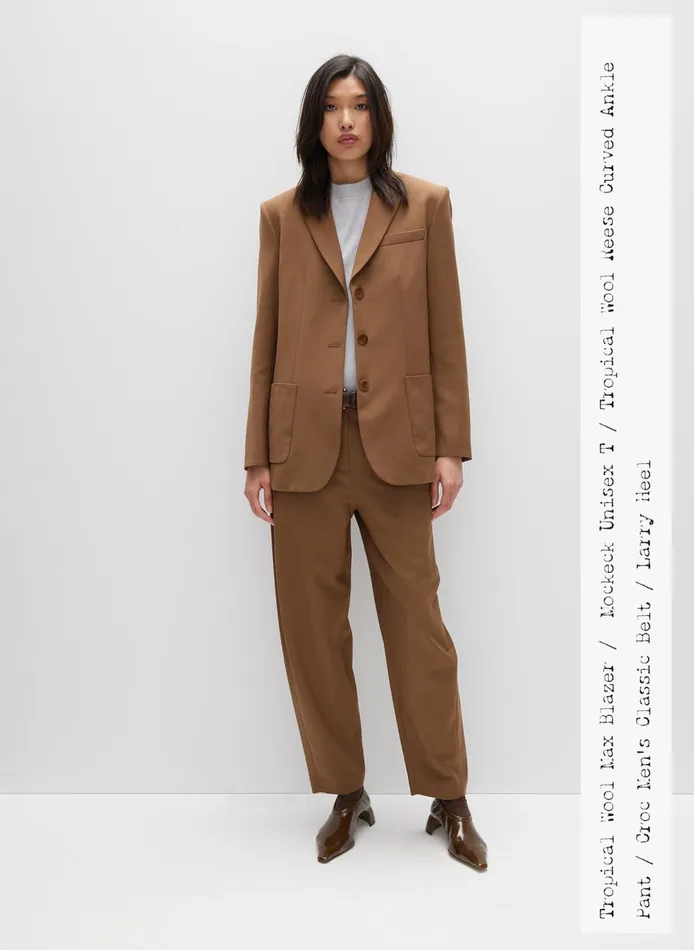 Women Tropical Wool Reese Sculpted Trouser Toffee Tibi Fundamentals