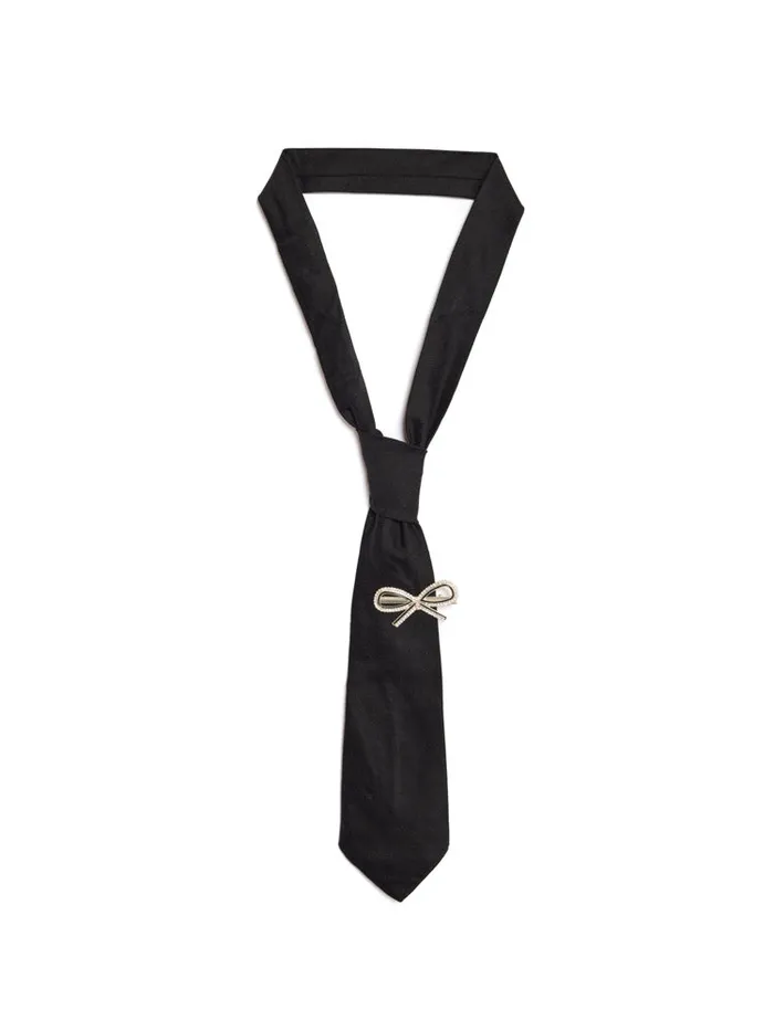 Womenswear Accessories Sister Jane Prince Tie And Clip Coal Black