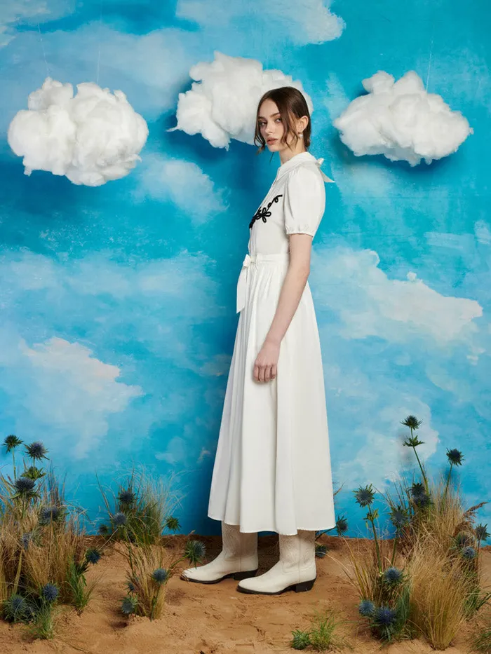 Womenswear Dresses Sister Jane Cody Cording Midi Dress Pearl White Womenswear Dresses Sister Jane Cody Cording Midi Dress Pearl White