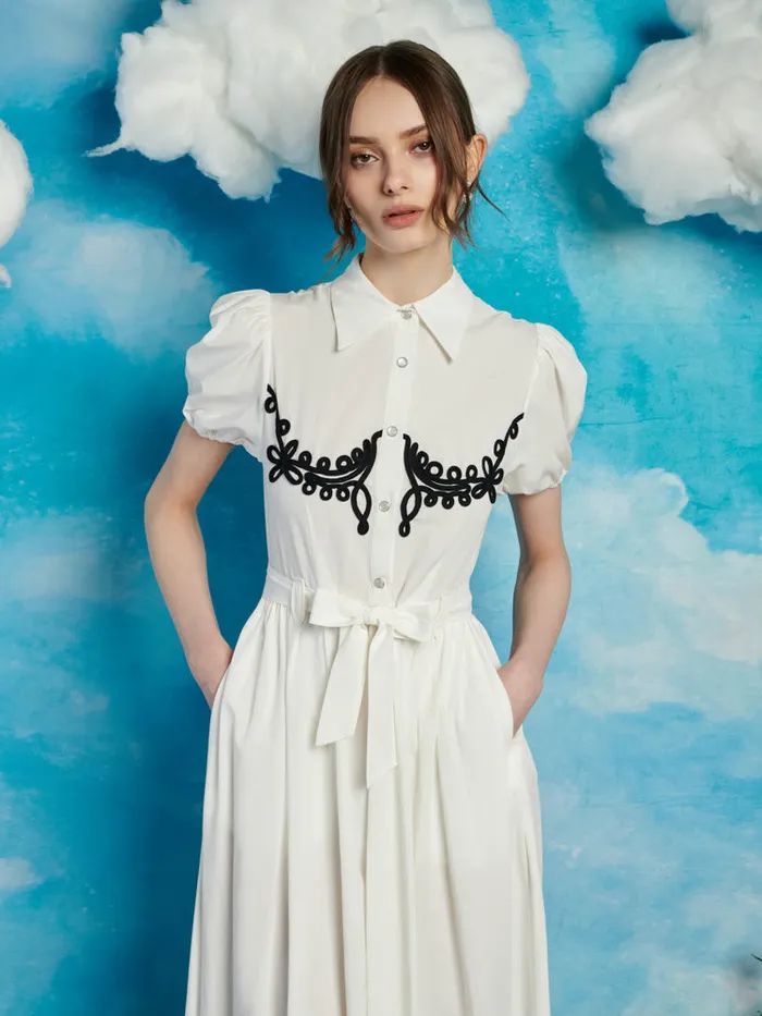 Womenswear Dresses Sister Jane Cody Cording Midi Dress Pearl White Womenswear Dresses Sister Jane Cody Cording Midi Dress Pearl White