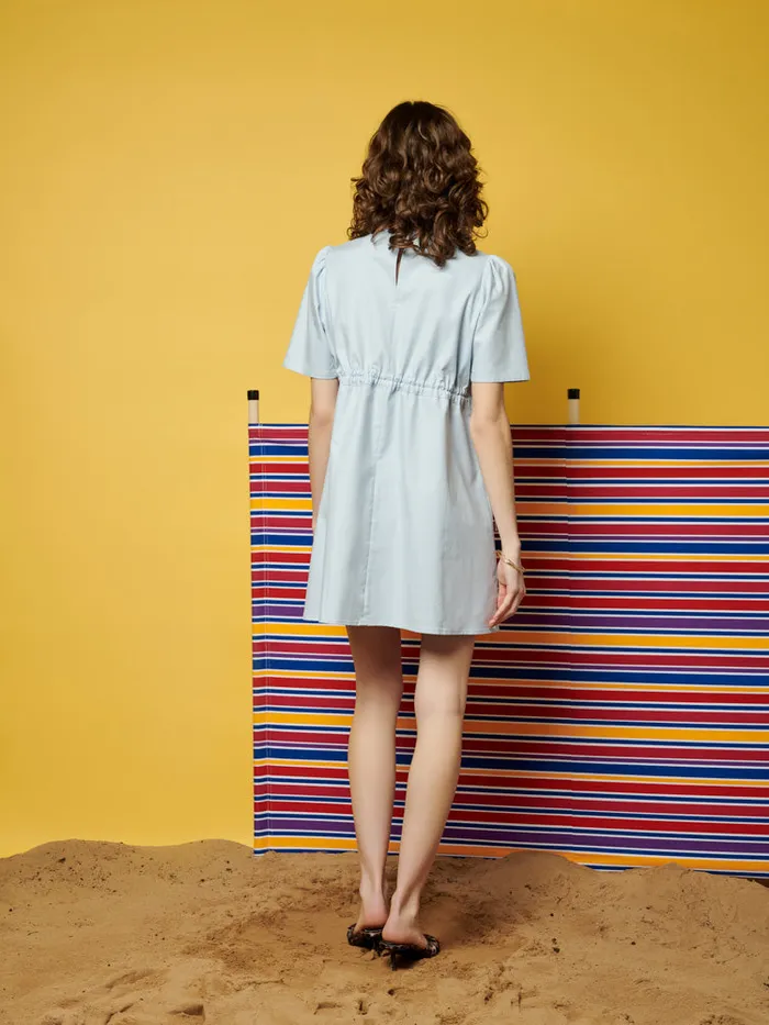 Womenswear Dresses Sister Jane Ghospell Helen Drawstring Mini Dress Bit Of Blue Womenswear Dresses Sister Jane Ghospell Helen Drawstring Mini Dress Bit Of Blue