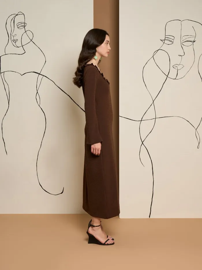 Womenswear Dresses Sister Jane Ghospell Jenna Midi Dress Gingerbread Brown Womenswear Dresses Sister Jane Ghospell Jenna Midi Dress Gingerbread Brown
