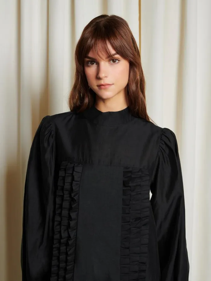 Womenswear Dresses Sister Jane Ghospell Lundy Ruffle Mini Dress Coal Black Womenswear Dresses Sister Jane Ghospell Lundy Ruffle Mini Dress Coal Black