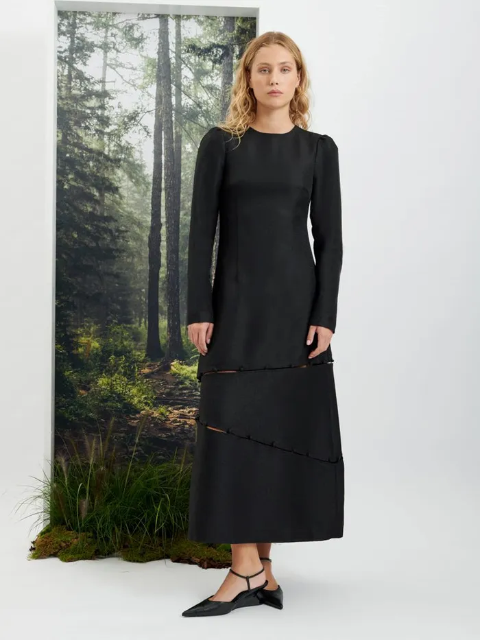 Womenswear Dresses Sister Jane Ghospell Tabitha Button Up Midi Dress Coal Black
