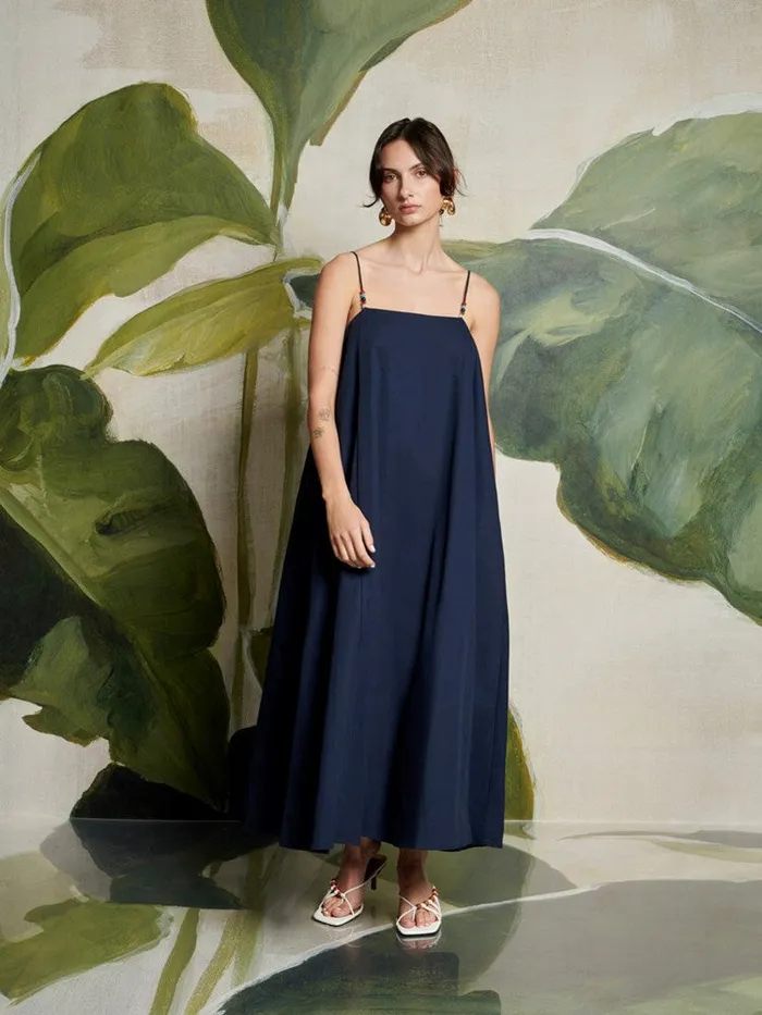 Womenswear Dresses Sister Jane Ghospell Ula Bead Midi Dress Navy Blue Womenswear Dresses Sister Jane Ghospell Ula Bead Midi Dress Navy Blue