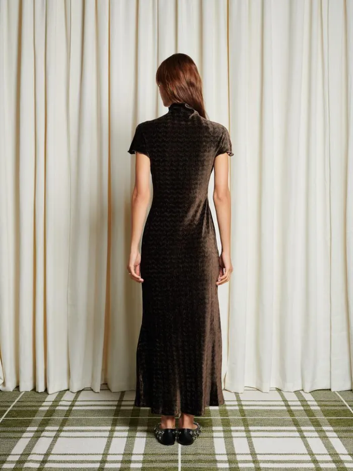 Womenswear Dresses Sister Jane Ghospell Vaila Velvet Maxi Dress Chocolate Brown