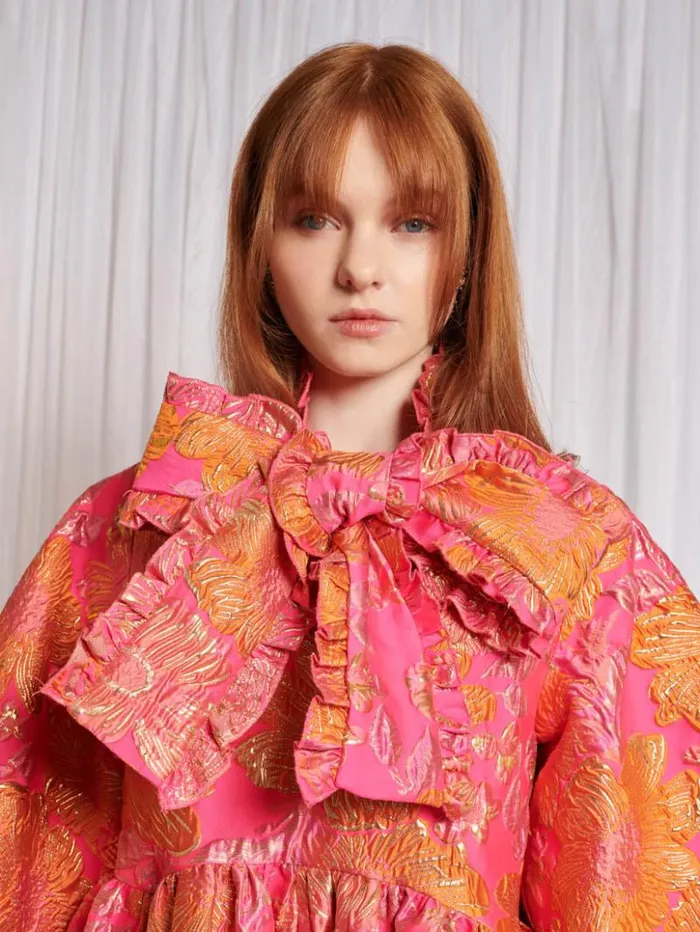 Womenswear Dresses Sister Jane Zinnia Jacquard Mini Dress Flame Orange and Bright Pink Womenswear Dresses Sister Jane Zinnia Jacquard Mini Dress Flame Orange and Bright Pink