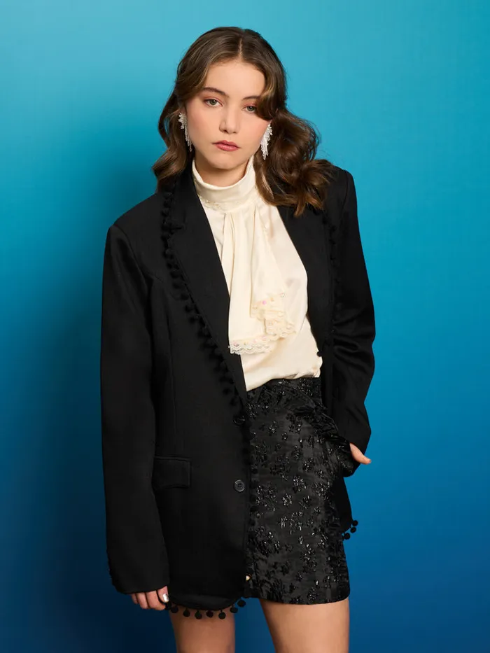 Womenswear Jackets Sister Jane Cory Pom Pom Blazer Black Ink