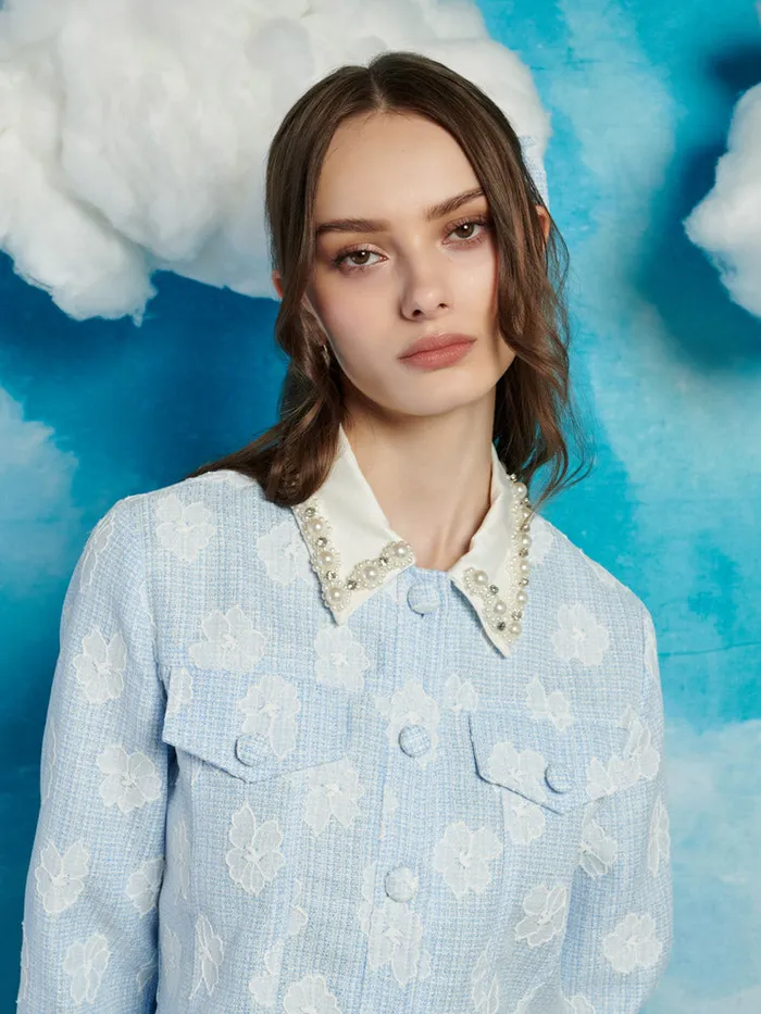 Womenswear Jackets Sister Jane Rodeo Tweed Jacket Pastel Blue