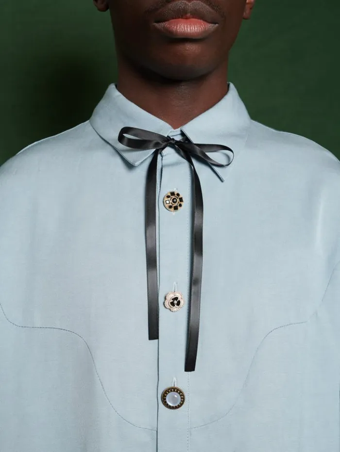 Womenswear Tops Sister Jane Arlo Button Shirt Cornflower Bue