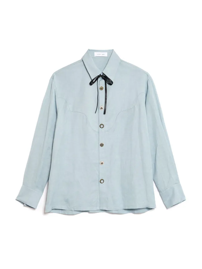 Womenswear Tops Sister Jane Arlo Button Shirt Cornflower Bue