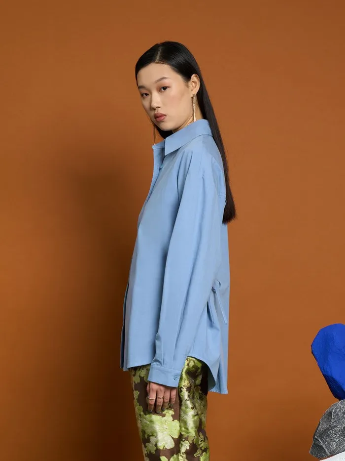 Womenswear Tops Sister Jane Ghospell Astin Eyelet Shirt Stone Blue