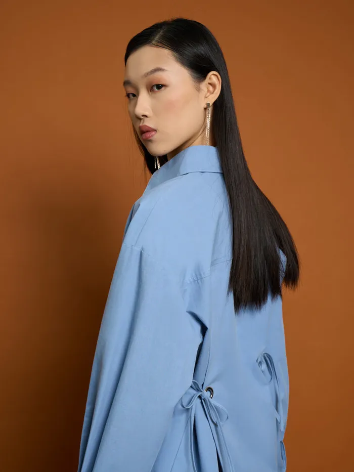 Womenswear Tops Sister Jane Ghospell Astin Eyelet Shirt Stone Blue