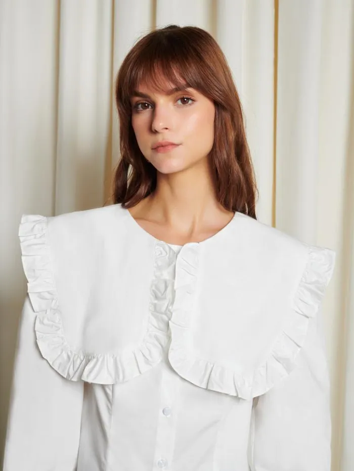 Womenswear Tops Sister Jane Ghospell Christy Collar Blouse Pearl Ivory