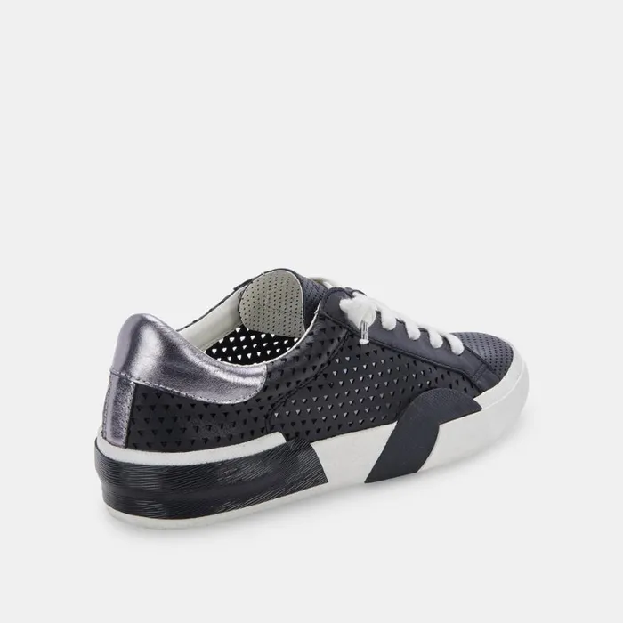 Zina Perforated Sneakers Black Perforated Leather Women Dolce Vita Sneakers