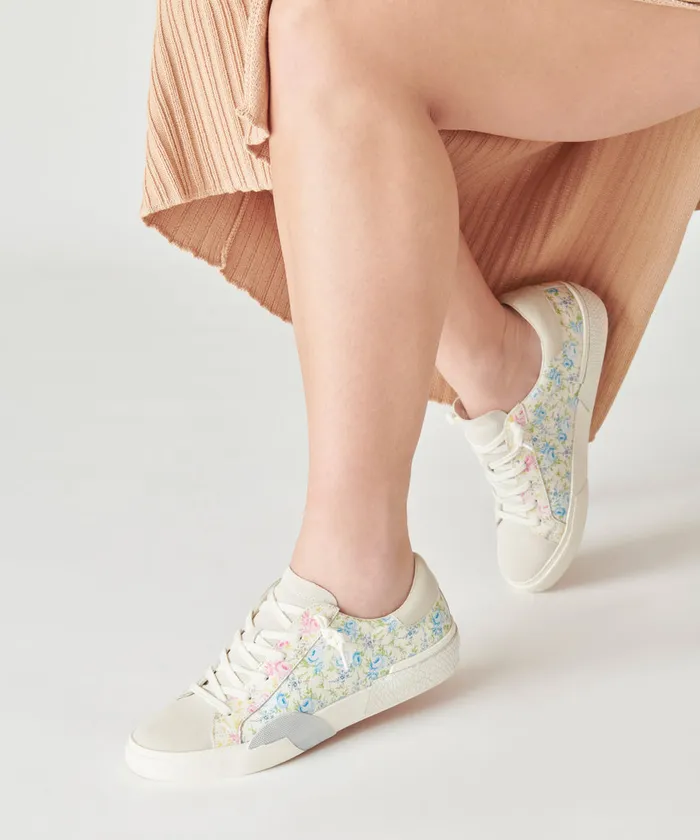 Zina Sneakers Blue Floral Leather Women Dolce Vita Sneakers