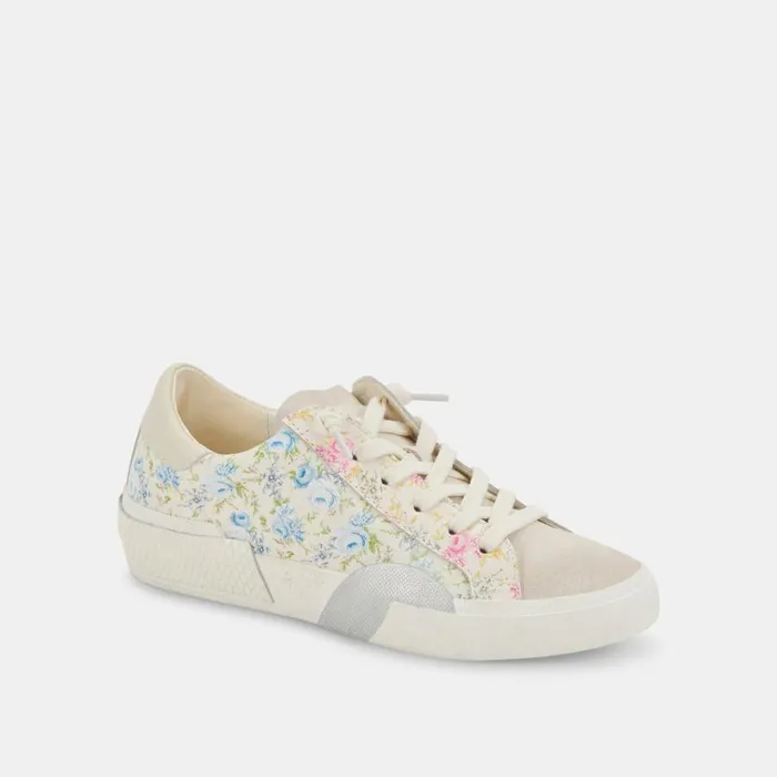 Zina Sneakers Blue Floral Leather Women Dolce Vita Sneakers