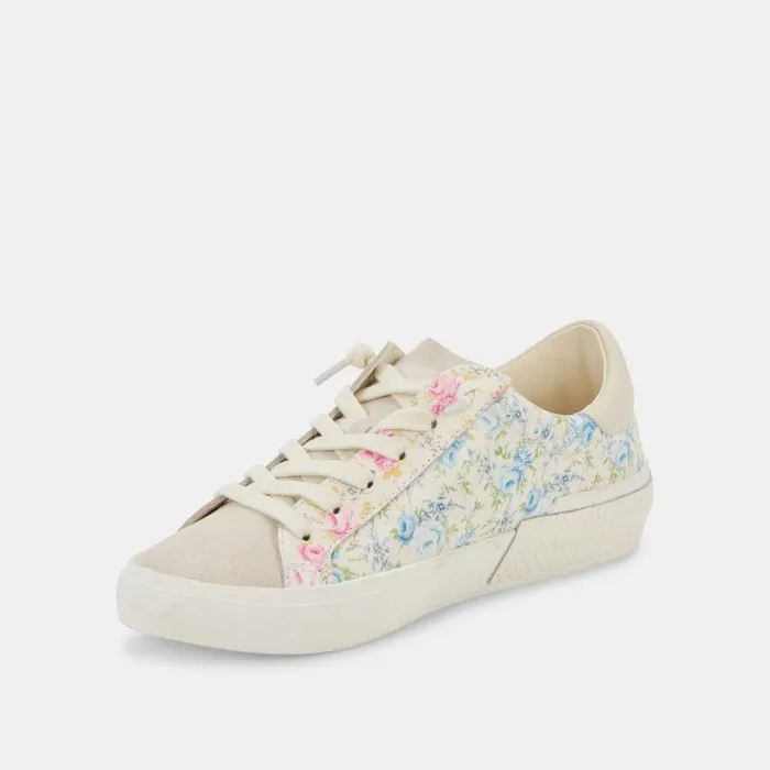 Zina Sneakers Blue Floral Leather Women Dolce Vita Sneakers